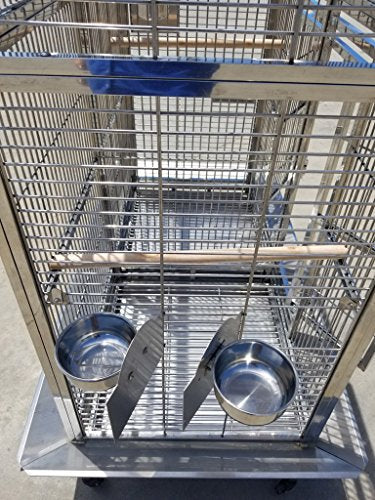 XL Size Full 304 Stainless Steel Double Macaw Cockatoo Parrot Bird Pet Breeder Cage w/Divider SUS304 Medical Grade Steel