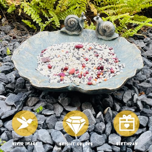 Bird Baths for Outdoors, Resin Birdbath Bowl with Snail Accents, Antique Outdoor Garden Bird Feeder for Outside Yard Lawn or Table Decor - color: Snail Bird Feeder