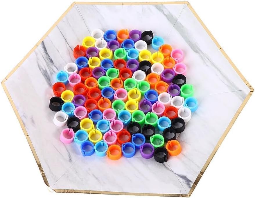 100PCS Poultry Leg Rings, 10 Colors Poultry Foot Rings Bird Identification Leg Bands Clip-on Rings for Birds, Ducks and Chickens Diameter 8mm