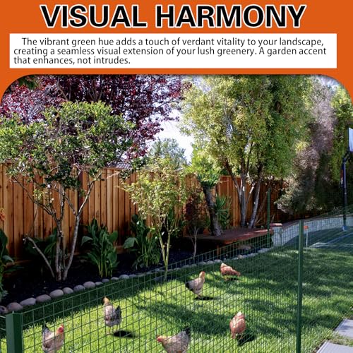 Hardware Cloth 1 inch 36in x 100ft Chicken Wire, Green Garden Fence, 17 Gauge, Vinyl PVC Coated Metal Welded Wire Mesh for Preventing Snakes, Raccoons, Foxes, Poultry Netting - size: 1inx36inx100ft