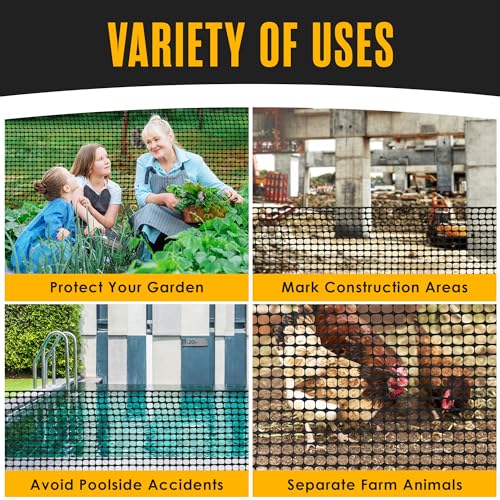 Fencing, Temporary Fence, Snow Fence, Chicken, 10.55 lb/roll, 4x100' Feet | Houseables Black Plastic Fencing, Deer Netting, Plastic Mesh Roll, Safety Netting, Construction, Yard, Garden, Dogs, Backyard - color: Black
