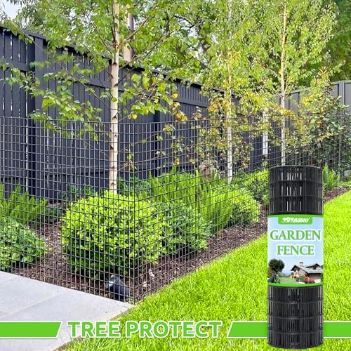Black PVC Coated Welded Wire Fencing,2"x3" 16 Gauge,60inch H x 50ft L Garden Wire Fence Roll,2/3/4/5/6ft Tall x 50/100 ft Long Hardware Cloth Metal Mesh for Yard,Farm,Chicken,Dog,Vegetable Protection - color: Black, size: 2"x3" 60inx50ft