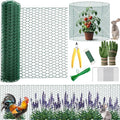 All-in-One 200 Inch Plant Protectors from Animals Kit - 0.85mm Heavy Duty Chicken Wire Cloche,Free-Cut Wire Mesh Roll Includes Pliers, Gloves, Ties, Stakes for Custom Outdoor Cages (12 * 200 Inch) - size: 12*200 Inch