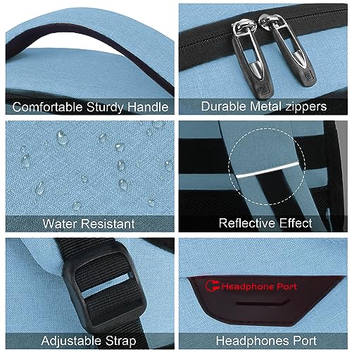 Laptop Backpack,Business Travel Anti Theft Slim College Backpack | Water Resistant Durable Computer Bag Gift for Women & Men Fits 15.6 Inch Laptop and Notebook - Pale Blue - color: Pale Blue, size: 15.6 Inch, style: Laptop