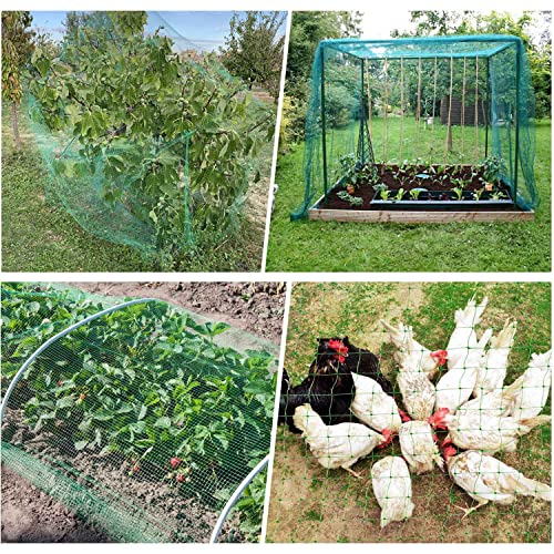 UWIOFF Garden Netting, 7 x 100 FT Bird Netting for Garden Protection, Green Deer Netting for Plants Fruit Trees Vegetables from Birds, Squirrels, Other Animals | UV Resistant, Plastic Garden Fencing Net for Plant Fruit Tree Vegetable from Bird Deer, 3/4"