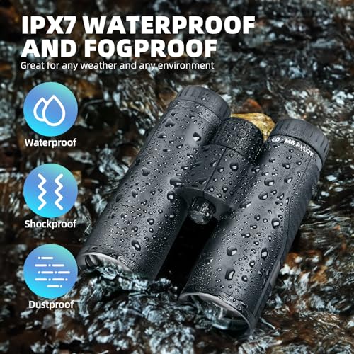Premium ED HD Binoculars 8x42 for Adults, Waterproof & Fogproof with Magnesium Alloy Body, BAK4 Prism - High Power Binoculars for Bird Watching, Hunting, Travel & Outdoor Sports, Compact - size: ED8X42