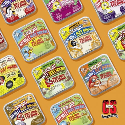 C&S Oriole Delight No Melt Suet Dough, Suet Cakes for Wild Birds Including Orioles and More, 11.75 Ounces, Pack of 8 - size: 1.47 Ounce (Pack of 8), style: Oriole, 8 Pack