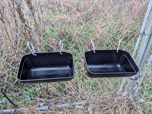 Hen's Choice™ Feeder and Waterer Trough for Chickens, Ducks, Goats, Sheep, Turkey, 4.5 Quart Capacity, Black - color: Black