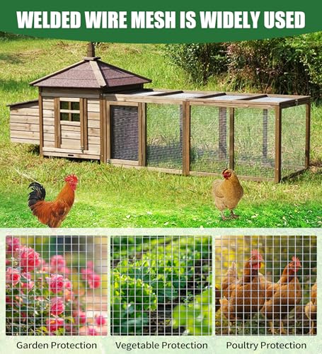Hardware Cloth 1/4 Inch, 23GA Hot Dip Galvanized Chicken Wire Fencing Mesh | 16in×10ft Wire Mesh Rolls Welded Chicken Wire Fencing for Chicken Coop Barrier, Poultry Netting Cage Wire Fence - color: Silver(16IN*10FT-1/4)