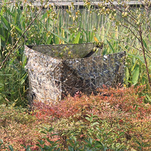 AUSCAMOTEK Pop Up Ground Blind for Deer Duck Turkey Hunting Portable Quick Setup Lightweight Green/Brown/Dry Grass Ground Peg Included - color: Dry Reed