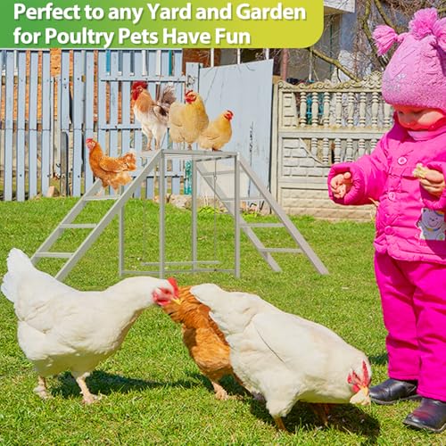 Chicken Coop Perch with Swing, Wooden Roosting Bar & Ladder Set, Chicken Run Accessories Toys for Backyard Farm 6-8 Chickens, Stable and Easy to Clean, Gray - size: 67.1"L x 15.3"W x 26.6"H