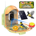 Bird Feeder with Camera, Smart Birdfeeder with Cam Solar Powered, 2K HD Video, AI Identification, Instant Arrival Alerts, IP66 Bird Bath & Feeder,Gift for BirdLover (with BirdBath, Green) - color: Green, style: With BirdBath