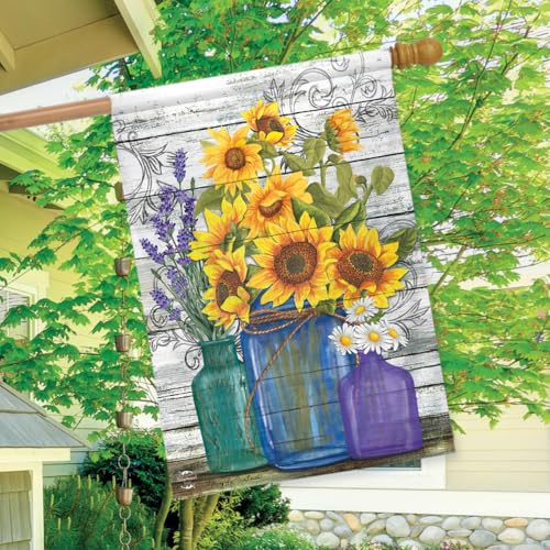 Briarwood Lane Rustic Sunflowers Summer House Flag - color: 11 - Sunflowers