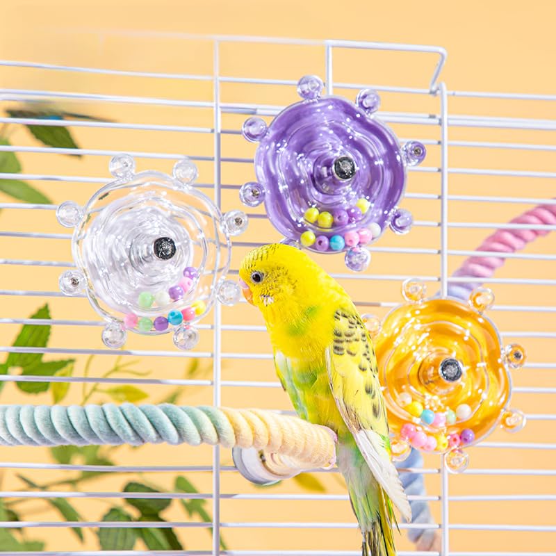 Lovebird Toys, Parakeet Toys for Conures, Small Bird Interactive Training Parrot Cage Bird Accessories, Budgie Toys, Cockatiel Toys,Conure Toys,Small Educational Fun Toy for Parakeets(Purple) - color: Purple