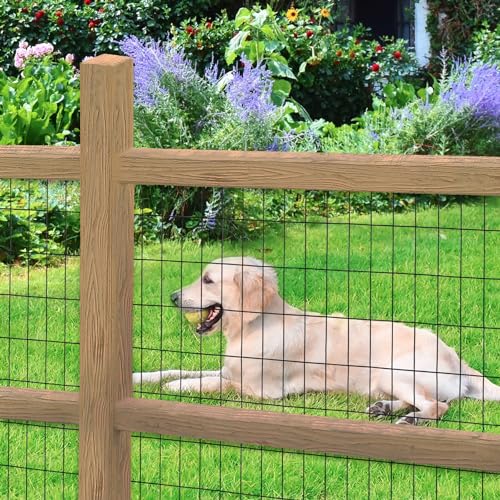 Black PVC Coated Welded Wire Fence 56" x 50' Roll, 2"x4" Mesh, 14 Gauge | Vinyl Coated Garden Fencing, Yard & Pet Barrier, Chicken Wire Fencing, Dog Enclosure Mesh, Vegetable Plant Protector - color: Black, size: 2''x4'' 14GA 56''x50'