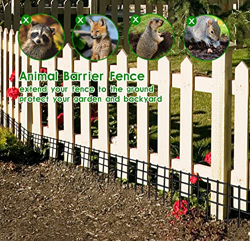 24x15-inch No Dig Animal Barrier Fence, 15 Pack Black Dig Protective with 1.5 inch Spike spacing, Dog/Rabbit/Groundhog Underground Dig Barrier, Galvanized Outdoor Garden Metal Fence - size: 15 pack 24x15-inch black