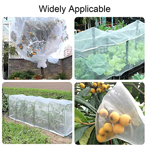 Unves 8x10ft Garden Netting, White Mosquito Net Insect Mesh Bird Netting | Plant Net Barrier Screen Row Cover for Vegetables, Garden Bed Cover Protect Fruit Tree Flowers Crops Grow - size: 8 x 10 Ft x 1 pc
