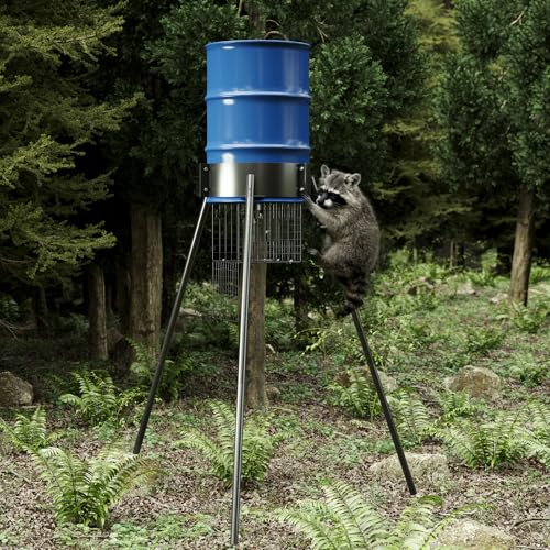 Universal Varmint Cage Feeder Guard for 30/55 Gallon Barrel Steel | Powder Coated Black