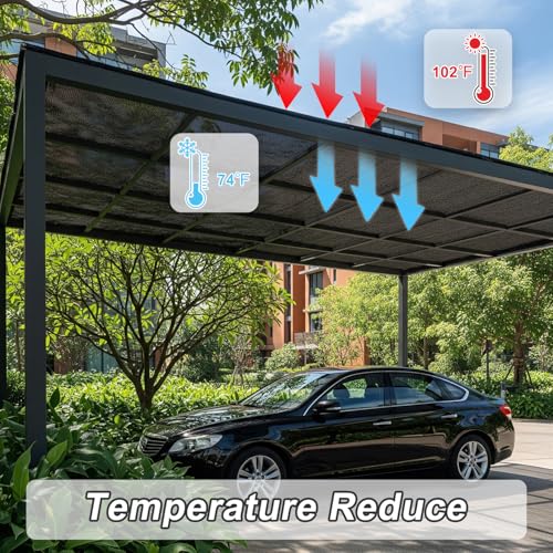 SUNNY GUARD Sun Shade Cloth, 6 x 8 FT Black HDPE Mesh | 65-75% Breathable shade cover creates a cooler space for plants, vegetables, greenhouses, patios, chicken coops, and kennels - color: 70 SHADE-BLACK, size: 6 FT x 8 FT