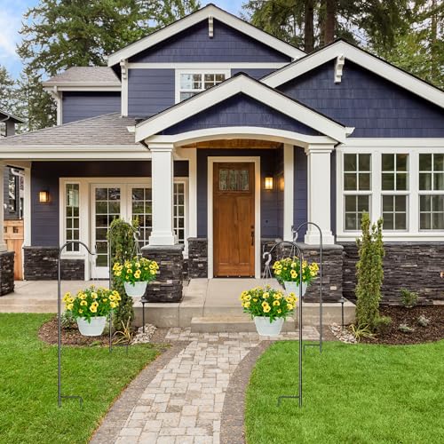 Sorbus Shepherds Hooks for Outdoor - Set of 10 Extendable Garden Planter Stakes for Bird Feeders, Outdoor Décor, Plants, Lights, Lanterns, Flower Baskets and More! Supports Up to 6.5 Lbs. (10 Pack) - size: 10 Pack