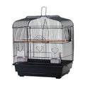 GarveeHome Small Bird Cage with Wheels, Parakeet Cage, Bird Carrier for Parakeets, Canaries, Lovebirds, Small Quaker, Cockatiels, Budgie, Green Cheek (20in Blcak)