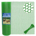 Jollybower 15.7IN x 10FT Plastic Chicken Wire Mesh Fence, Easy Install Chicken Wire Fencing, Garden Netting & Animal Barrier for Animals,Plant,Pet-1pack，Green - color: Green