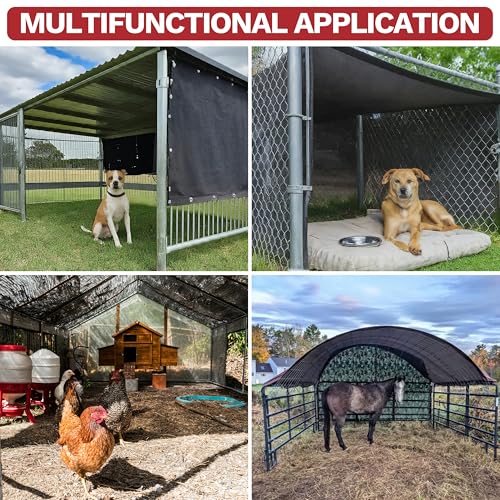 90% Shade Cloth, Black 6' x 10' Outdoor Dog Shade Tarp, Shade Cover with Upgrade Grommets and Zip Ties, Sunblock Net for Garden Carport Chicken Coop Dog, We Custom Size