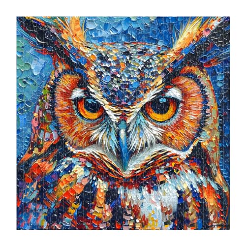 PICKFORU Owl Puzzles 1000 Pieces, Bird Art Hard, Impossible Difficult Jigsaw Puzzles 1000 Pieces Owl Painting Challenging - style: Z-423-Owl Painting Puzzle