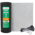 AlpineReach Plastic Chicken Wire Fencing Mesh 1.3ft x 30ft Roll with Zip Ties - Ideal for Poultry, Dogs, Rabbit Barrier & Gardening, Durable UV Resistant, Versatile Rigid Fence, Black (15.7" x 360") - size: 1.3ft x 30ft