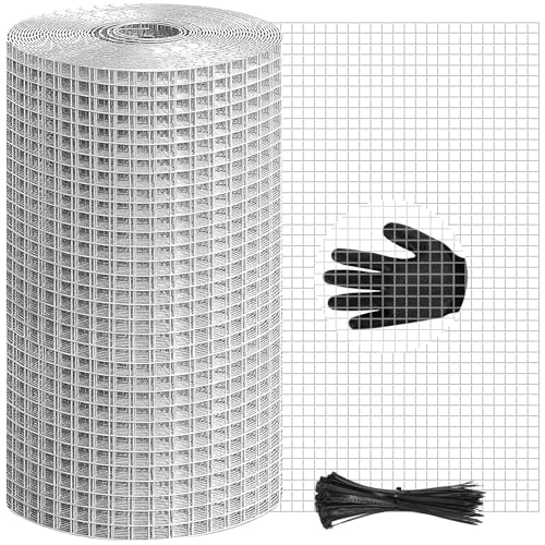 4in x 20ft Hardware Cloth 1/4 inch Chicken Wire Fencing Mesh | Hot-Dip Galvanized Welded Heavy Duty 23 Gauge steel for Garden, Rabbit Cage, Rodent Poultry Enclosures & Predator Protection - size: 4in x 20ft