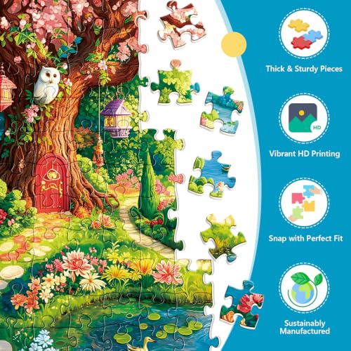 500 Piece Puzzle for Adults,Magical Rainbow Fantasy Garden Fairytale Puzzle | Dreamlike Rainbow Garden View,Perfect Fit Dust-Free,Fun Family Game,Home Decor & Birthday Gift for Adults&Seniors 20.5x15 in - color: Garden
