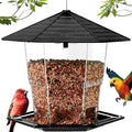 Jealoeur Bird Feeders for Outdoors Hanging Bird Feeder Wild Birds Seed, Black - color: Black