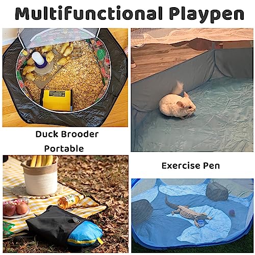 Amakunft Small Animal Pop-Up Playpen with Mesh Cover, 47'' x 23.6'' x 15'' Chicken Brooder Box, Play Pen Indoor Outdoor for Guinea Pigs, Bunny, Rabbits, Kittens - color: Green