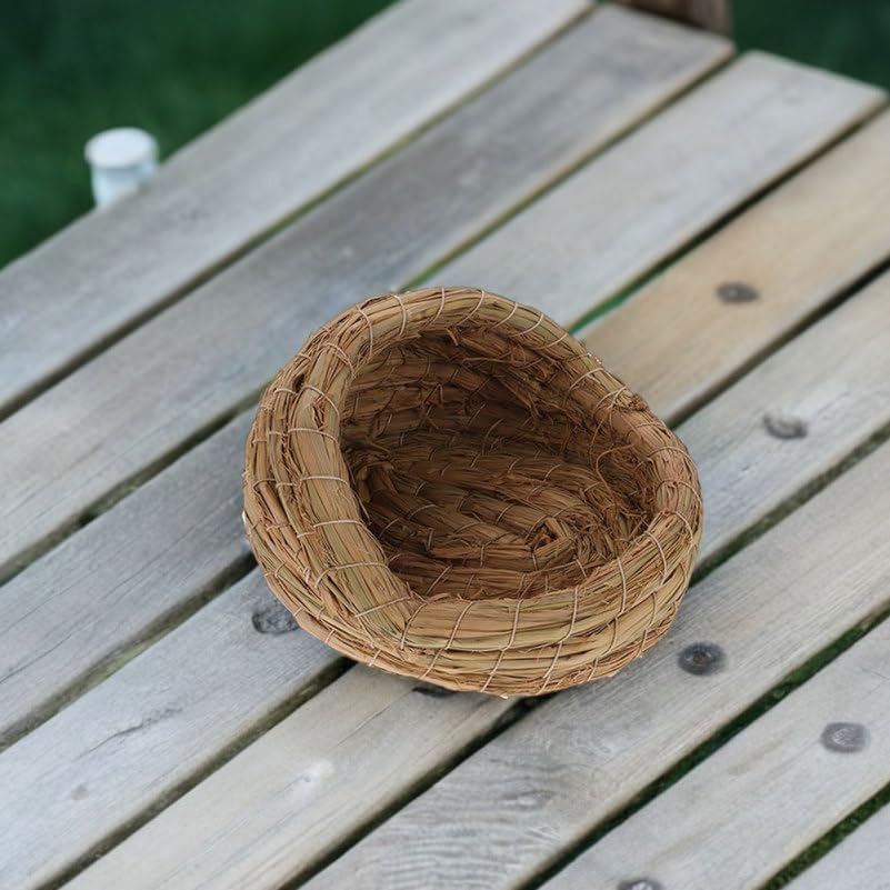 CALLARON Straw Woven Chicken Nest for Egg Laying and Breeding Cozy Henhouse Nest Box 5.91X5.51X4.33In for Backyard Poultry Easy to Clean and Assemble