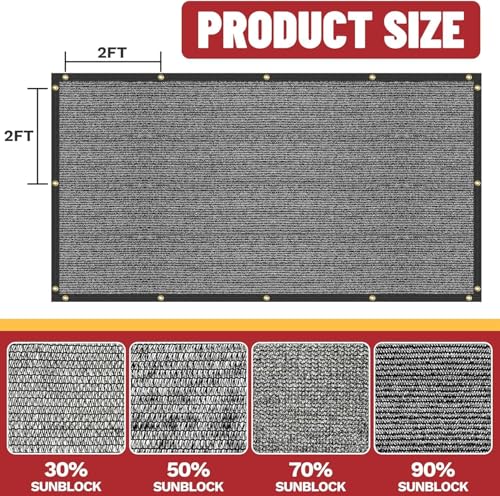 2' x 5' Green 90% Shade Cloth, Custom Size Shade Tarp for Dog Kennel Cover, Fence Privacy Screen, Greenhouse, Chicken Coop & Pet Playpen, Upgrade Grommets, Durable Mesh Fabric Tarp.