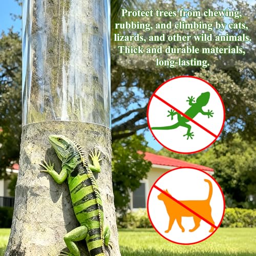 79" x 16" Squirrel Baffle for Tree Trunk Plastic Tree Trunk Protector | with 10 Cable Tie and Tape to Protect Damaged Bark, Easy Install Reusable