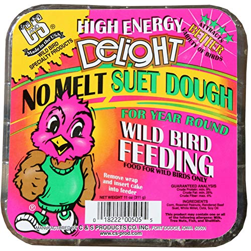 C&S High Energy Delight No Melt Suet Dough 11 Ounces,(Pack of 12) - style: High Energy 12-Pack