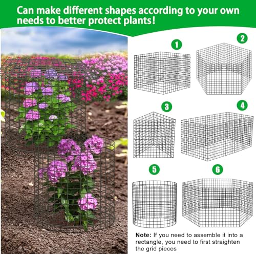 10 Pcs 11.8"x 11.8"/11.8"x 19.6" Available Chicken Wire Cloches for Plants, Plant Protector from Animal, Garden Covers Netting Iron Wire Mesh to Protect Plants Vegetables from Rabbit Squirrel Chicken - size: 11.8"D x 11.8"H