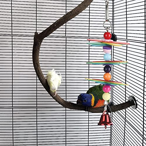 Birds Swing Toys, Hanging Parrot Chewing Toy Bird Bells Toy for Birds Parakeet Cockatiel Bird Lover Chewing Grind Teeth Pet Cage Supplies