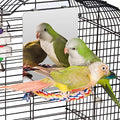 7" Bird Mirror with Rope Perch, Medium | Bird Swing, For Parakeet Budgie African Grey Conure Cockatiel Lovebird Finch Canarie, Parrot Cage Toy - size: Medium