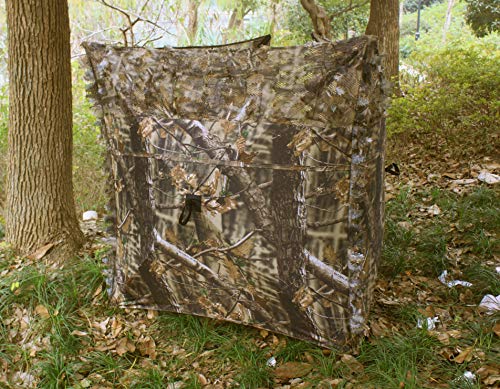 AUSCAMOTEK Pop Up Ground Blind for Deer Duck Turkey Hunting Portable Quick Setup Lightweight Green/Brown/Dry Grass Ground Peg Included - color: Brown Leave