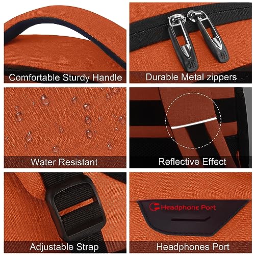 Laptop Backpack,Business Travel Anti Theft Slim College Backpack | Water Resistant Durable Computer Bag Gift for Women & Men Fits 15.6 Inch Laptop and Notebook - Orange - color: Orange, size: 15.6 Inch, style: Laptop