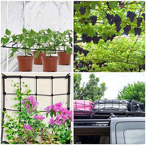 BSTPCOO 5x5 Heavy Duty Scrog Net with Hooks, Stretchy Net for Grow Tents | Grow Tent Trellis Netting, Cucumber Trellis for Garden, Flexible Hydroponics Support Netting - size: 6" Mesh-5 X 5 FT
