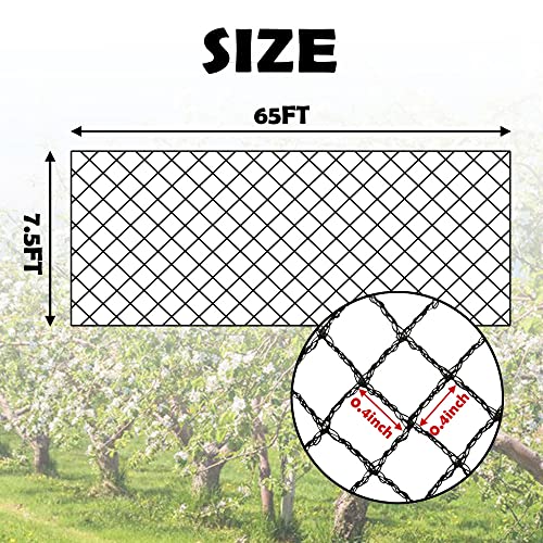 Bird Netting 7.5x65 Ft, 1/2In Mesh Garden Bird Netting, Fruit Tree Netting | Heavy Duty Woven Mesh Garden Netting, Pest Barrier for Plants & Blueberry, Animal Mesh Fence Against Birds, Deer, Poultry - size: 7.5x65ft-1/2in mesh