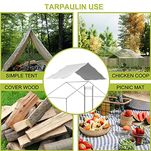 Outdoor Metal Chicken Coop Cover with 22 pcs Ball Bungee Cords, for Large Walk-in Chicken Run Pen, Waterproof, Fence Chicken Cages Cover, 11'Lx6.33'W (Only Cover, Frame Not Included) 1 Pack - size: 1 pack