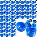 Tanlade 50 Pcs Automatic Chicken Waterer Cups Chicken Feeder for PVC Pipe Waterer Kit for Poultry Duck Goose Turkey Bunny (Blue,Classic) - color: Blue