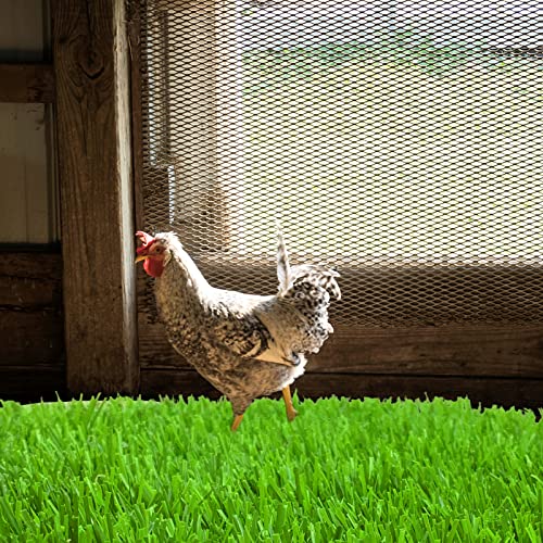 Irieiply 8 Pack 12"x12"x1.2" Chicken Nesting Pads for Laying Eggs, Washable Artificial Grass Carpet Synthetic Turf Mat Nest Box Bedding for Chicken Coop