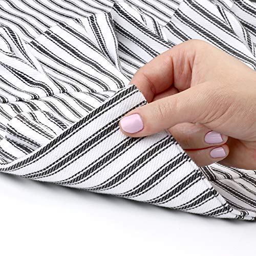 Egg Collecting & Gathering Apron 12 Pockets, Black and White Ticking Stripe