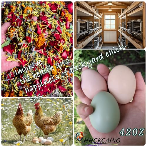42oz Premium Nesting Herbs, Aromatic Blend for Chicken Coop & Nest Boxes | 8 herbal flower blend, calms laying hens, removes coop odors, boosts consistent egg production & improves egg quality - size: 10.4"L x 9.3"W x 3.0"H