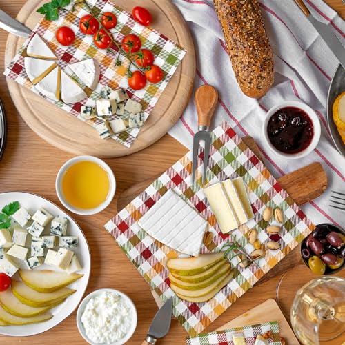JarThenaAMCS 150Pcs Fall Wax Paper Autumn Buffalo Plaid Deli Paper Colorful Checkered Sandwich Wrap Tissue Waterproof Oil-Proof Picnic Liners for Thanksgiving Party Kitchen Supplies - color: Fall Plaid